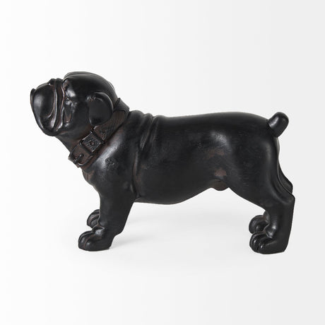 Hugo Black Resin Bulldog by Mercana at Eve Furniture
