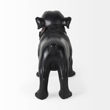 Hugo Black Resin Bulldog by Mercana at Eve Furniture