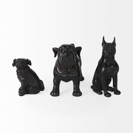 Hugo Black Resin Bulldog by Mercana at Eve Furniture