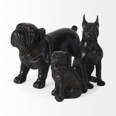Hugo Black Resin Bulldog by Mercana at Eve Furniture