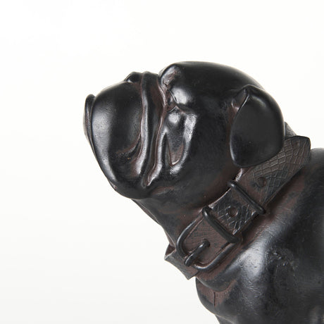 Hugo Black Resin Bulldog by Mercana at Eve Furniture