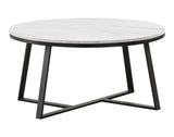 Hugo White/Matte Black Round Coffee Table