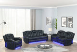 Hulk Black Leather Gel 3-Piece Reclining Set by Happy Homes at Eve Furniture