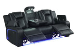 Hulk Black Leather Gel 3-Piece Reclining Set by Happy Homes at Eve Furniture