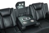 Hulk Black Leather Gel 3-Piece Reclining Set by Happy Homes at Eve Furniture