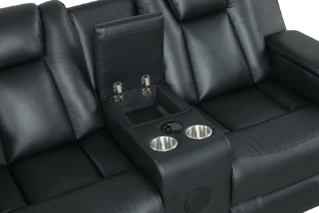 Hulk Black Leather Gel 3-Piece Reclining Set by Happy Homes at Eve Furniture