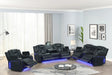 Hulk Black Leather Gel 3-Piece Reclining Set by Happy Homes at Eve Furniture