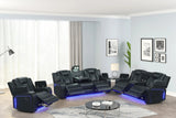 Hulk Black Leather Gel 3-Piece Reclining Set by Happy Homes at Eve Furniture