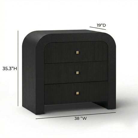 Hump 38" Arched 3-Drawer Bedside Chest by TOV Furniture at Eve Furniture