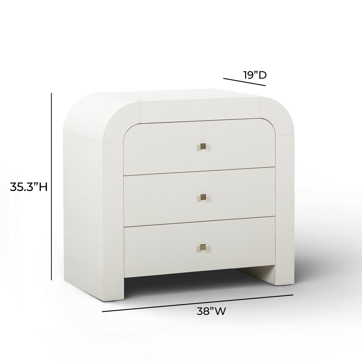 Hump 38" Arched 3-Drawer Bedside Chest by TOV Furniture at Eve Furniture