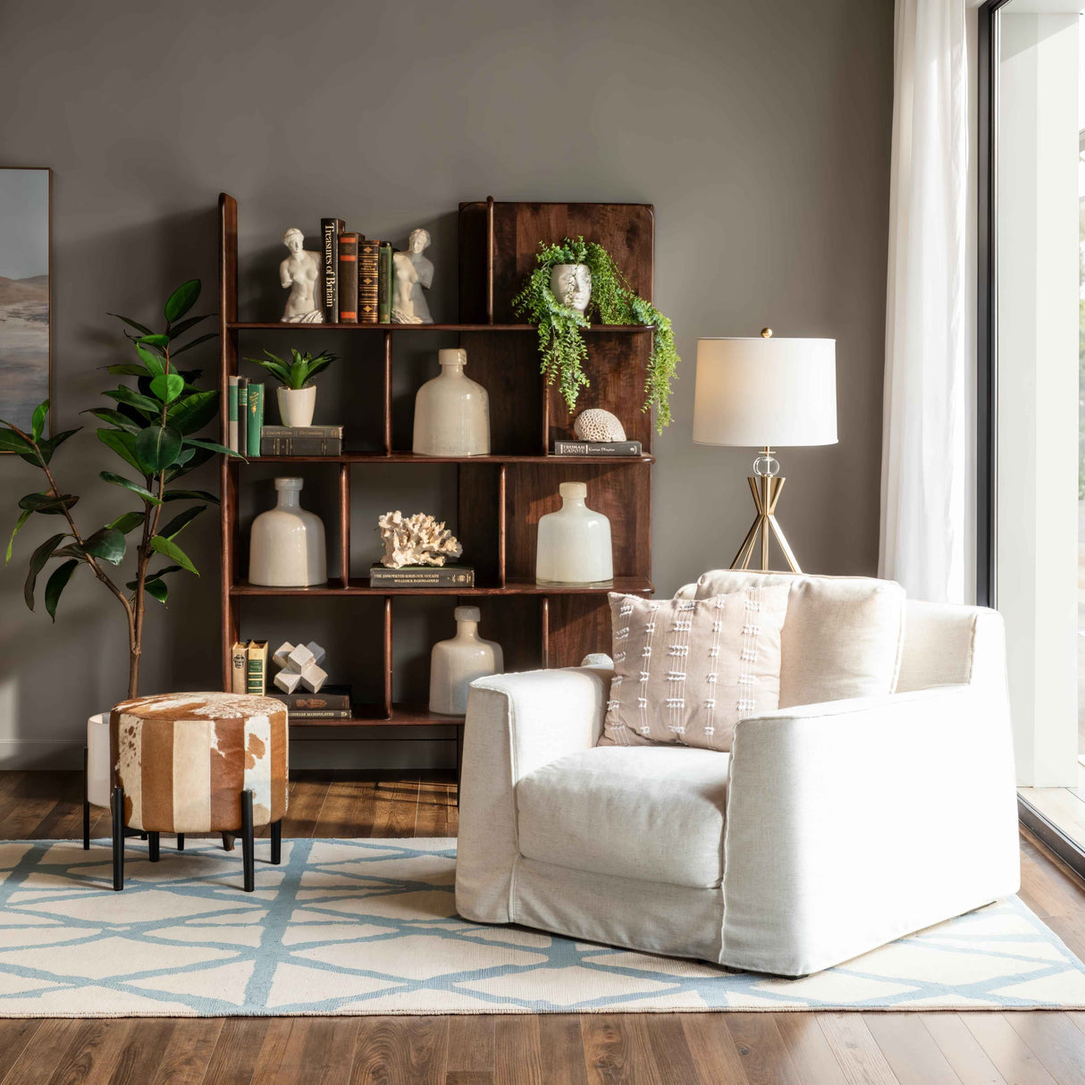 Hunter 48" Bookshelves in Dark Sienna by Home Trends & Design at Eve Furniture