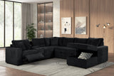 Hunter Black Sectional with Bluetooth Speaker & Pull-Out Bed by Happy Homes at Eve Furniture
