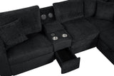 Hunter Black Sectional with Bluetooth Speaker & Pull-Out Bed by Happy Homes at Eve Furniture