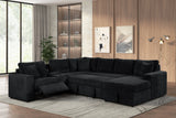Hunter Black Sectional with Bluetooth Speaker & Pull-Out Bed by Happy Homes at Eve Furniture