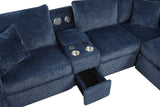 Hunter Blue Sectional with Bluetooth Speaker & Pull-Out Bed by Happy Homes at Eve Furniture