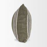 Hunter 20x20 Square Oatmeal w/ Green Stripe Decorative Pillow Cover by Mercana at Eve Furniture