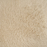 Huntley Cream Faux Fur Fabric Swivel Accent Chair by Mercana at Eve Furniture