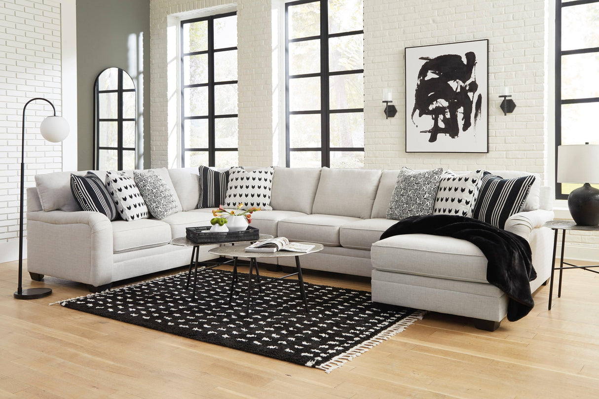 Huntsworth Dove Gray 5-Piece Right Arm Facing Chaise Sectional by Ashley at Eve Furniture