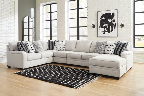 Huntsworth Dove Gray 5-Piece Right Arm Facing Chaise Sectional by Ashley at Eve Furniture