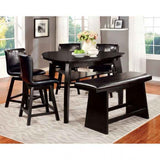 Hurley Black 6-Piece Counter Height Set w/ Bench
