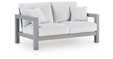 Hurley Park Gray Outdoor Sofa and Loveseat by Ashley at Eve Furniture