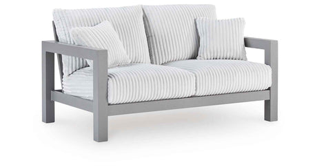 Hurley Park Gray Outdoor Sofa and Loveseat by Ashley at Eve Furniture