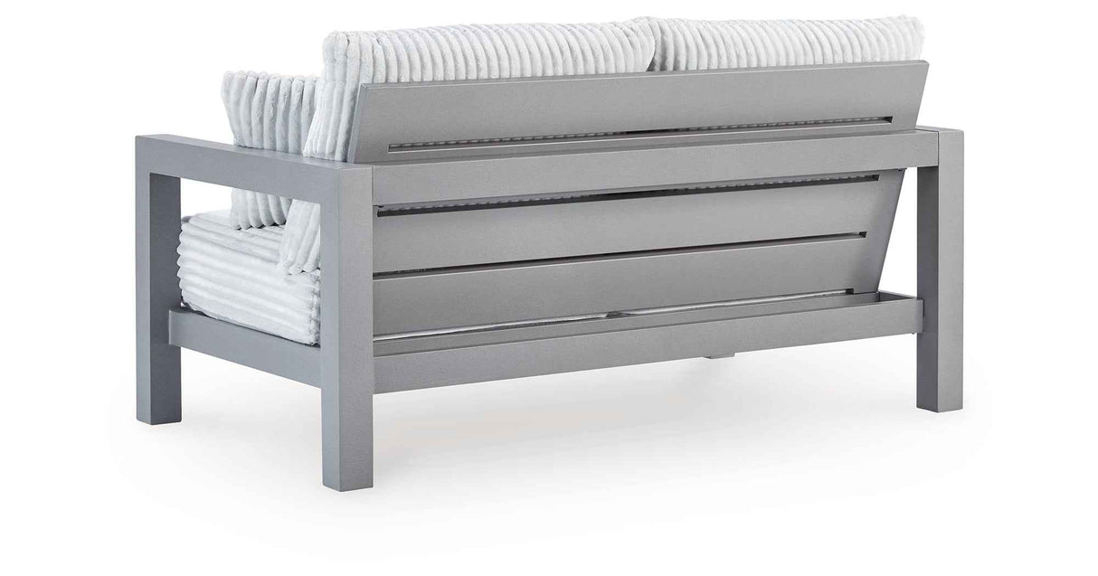 Hurley Park Gray Outdoor Sofa and Loveseat by Ashley at Eve Furniture