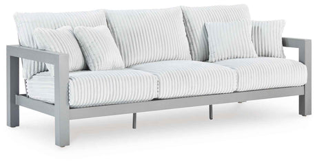 Hurley Park Gray Outdoor Sofa and Loveseat by Ashley at Eve Furniture