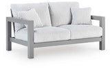 Hurley Park Gray Outdoor Sofa and Loveseat by Ashley at Eve Furniture