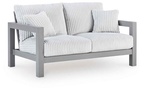 Hurley Park Gray Outdoor Sofa and Loveseat by Ashley at Eve Furniture