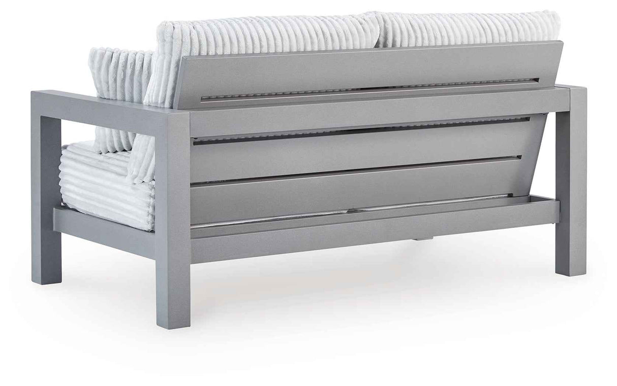 Hurley Park Gray Outdoor Sofa and Loveseat by Ashley at Eve Furniture
