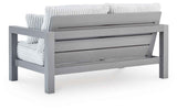 Hurley Park Gray Outdoor Sofa and Loveseat by Ashley at Eve Furniture