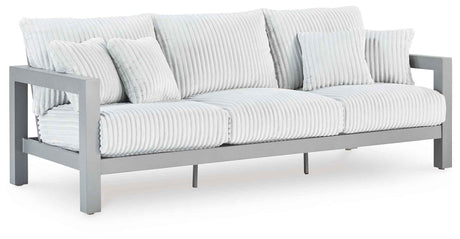 Hurley Park Gray Outdoor Sofa and Loveseat by Ashley at Eve Furniture