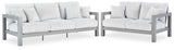 Hurley Park Gray Outdoor Sofa and Loveseat by Ashley at Eve Furniture