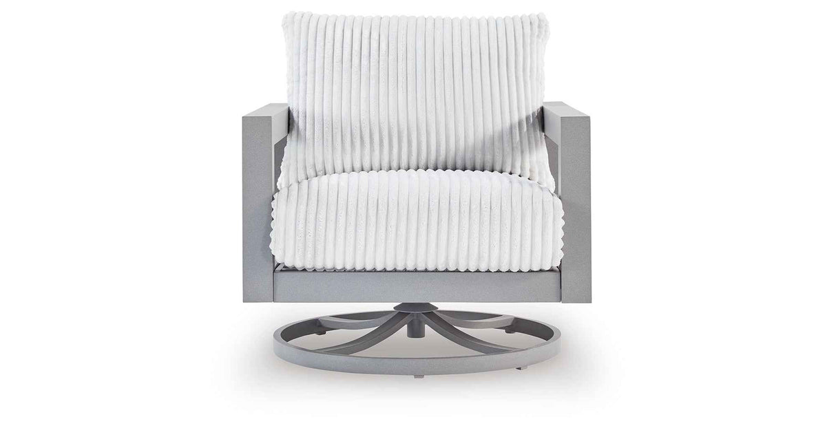 Hurley Park Gray Outdoor Sofa with 2 Lounge Chairs by Ashley at Eve Furniture