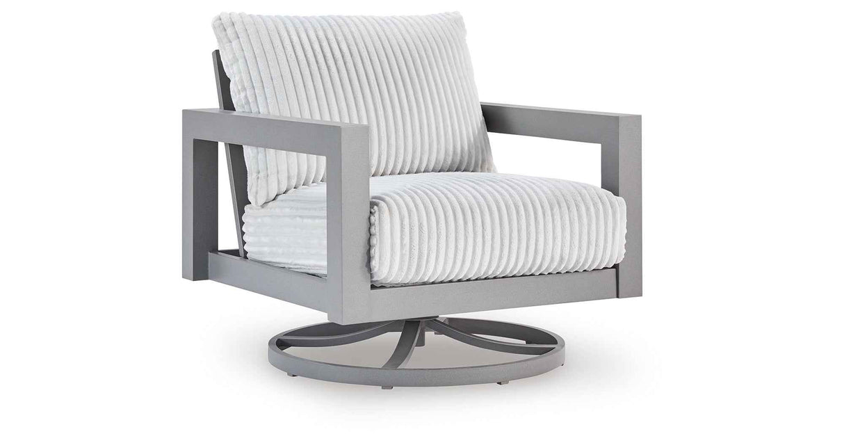 Hurley Park Gray Outdoor Sofa with 2 Lounge Chairs by Ashley at Eve Furniture