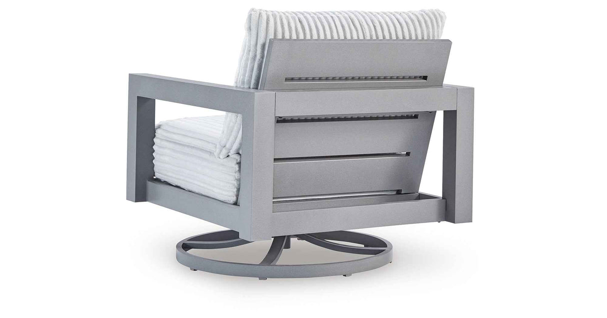 Hurley Park Gray Outdoor Sofa with 2 Lounge Chairs by Ashley at Eve Furniture