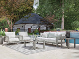Hurley Park Gray Outdoor Sofa with 2 Lounge Chairs by Ashley at Eve Furniture