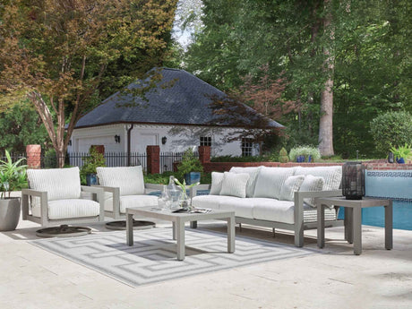 Hurley Park Gray Outdoor Sofa with 2 Lounge Chairs by Ashley at Eve Furniture