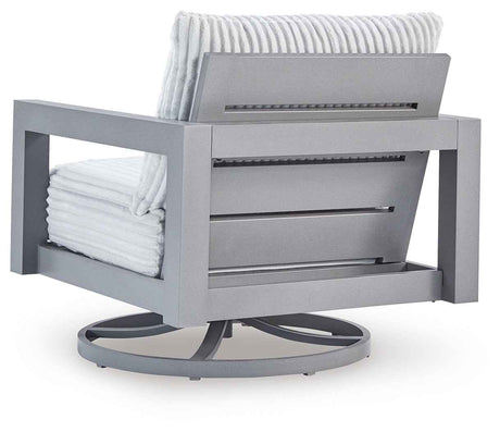 Hurley Park Gray Outdoor Sofa with 2 Lounge Chairs by Ashley at Eve Furniture