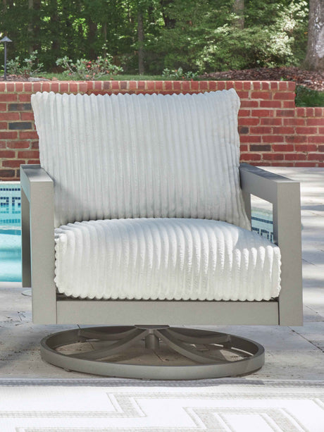 Hurley Park Gray Outdoor Sofa with 2 Lounge Chairs by Ashley at Eve Furniture