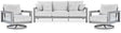 Hurley Park Gray Outdoor Sofa with 2 Lounge Chairs by Ashley at Eve Furniture
