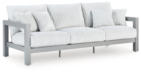 Hurley Park Gray Outdoor Sofa with Cushion by Ashley at Eve Furniture