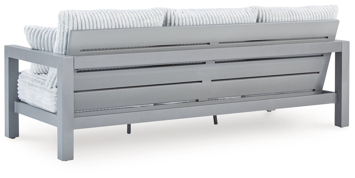 Hurley Park Gray Outdoor Sofa with Cushion by Ashley at Eve Furniture