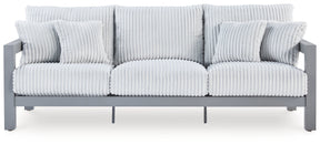Hurley Park Gray Outdoor Sofa with Cushion by Ashley at Eve Furniture