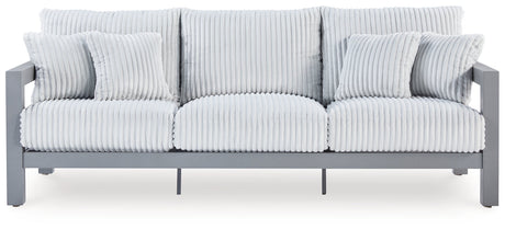 Hurley Park Gray Outdoor Sofa with Cushion by Ashley at Eve Furniture