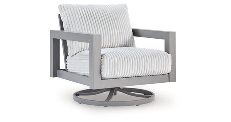 Hurley Park Gray Outdoor Swivel Chair with Cushion by Ashley at Eve Furniture