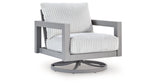 Hurley Park Gray Outdoor Swivel Chair with Cushion by ASHLEY FURNITURE at Eve Furniture