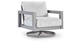 Hurley Park Gray Outdoor Swivel Chair with Cushion by ASHLEY FURNITURE at Eve Furniture