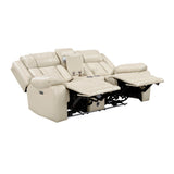Huron Beige 2-Piece Power Double Reclining Set by Homelegance at Eve Furniture